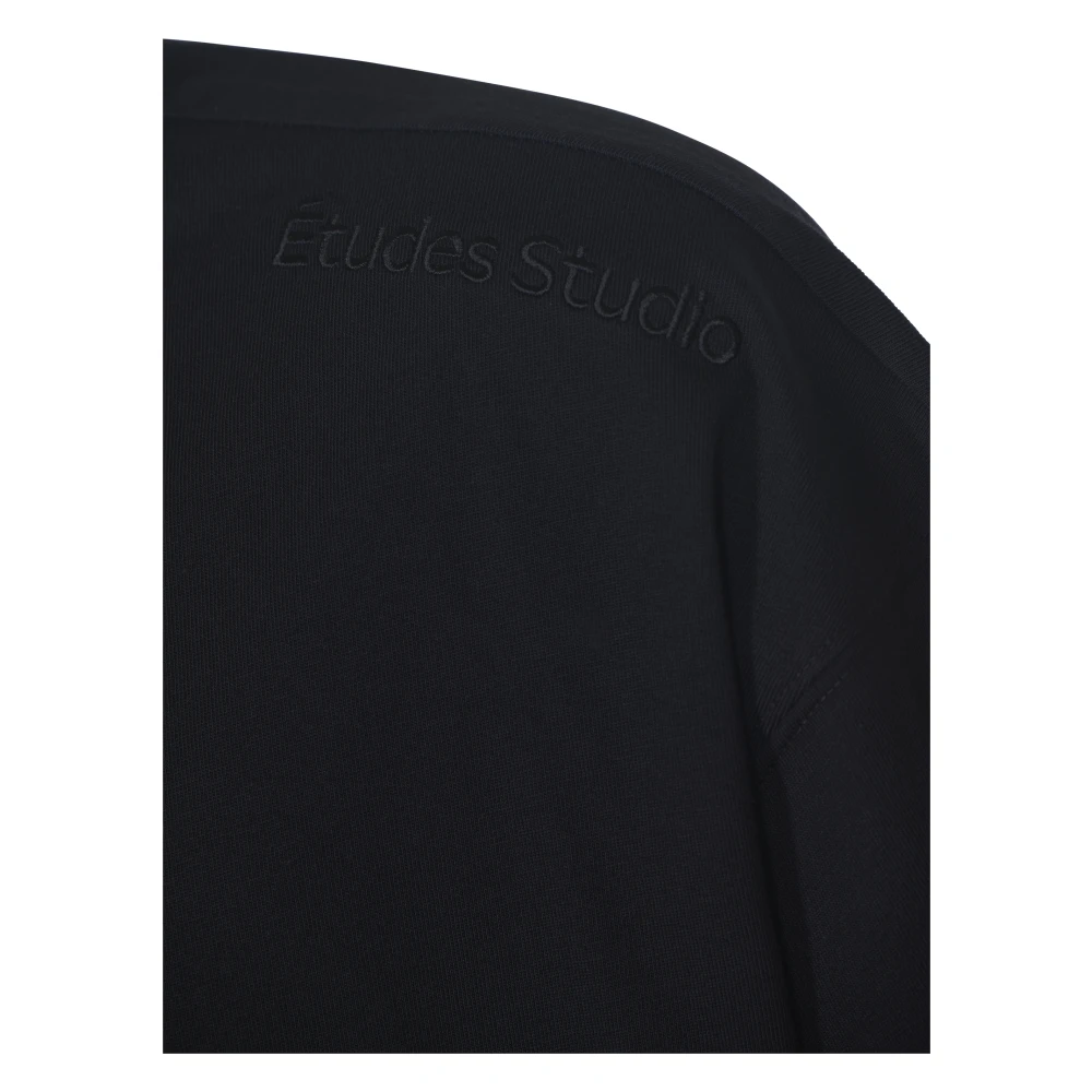 Études Zwarte Oversize Zak T-shirts en Polos Black Heren
