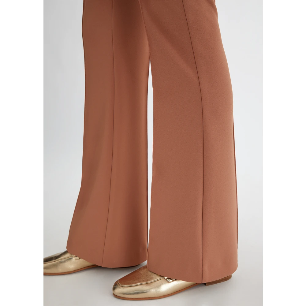 Liu Jo Flare broek in stretch technische stof Brown Dames
