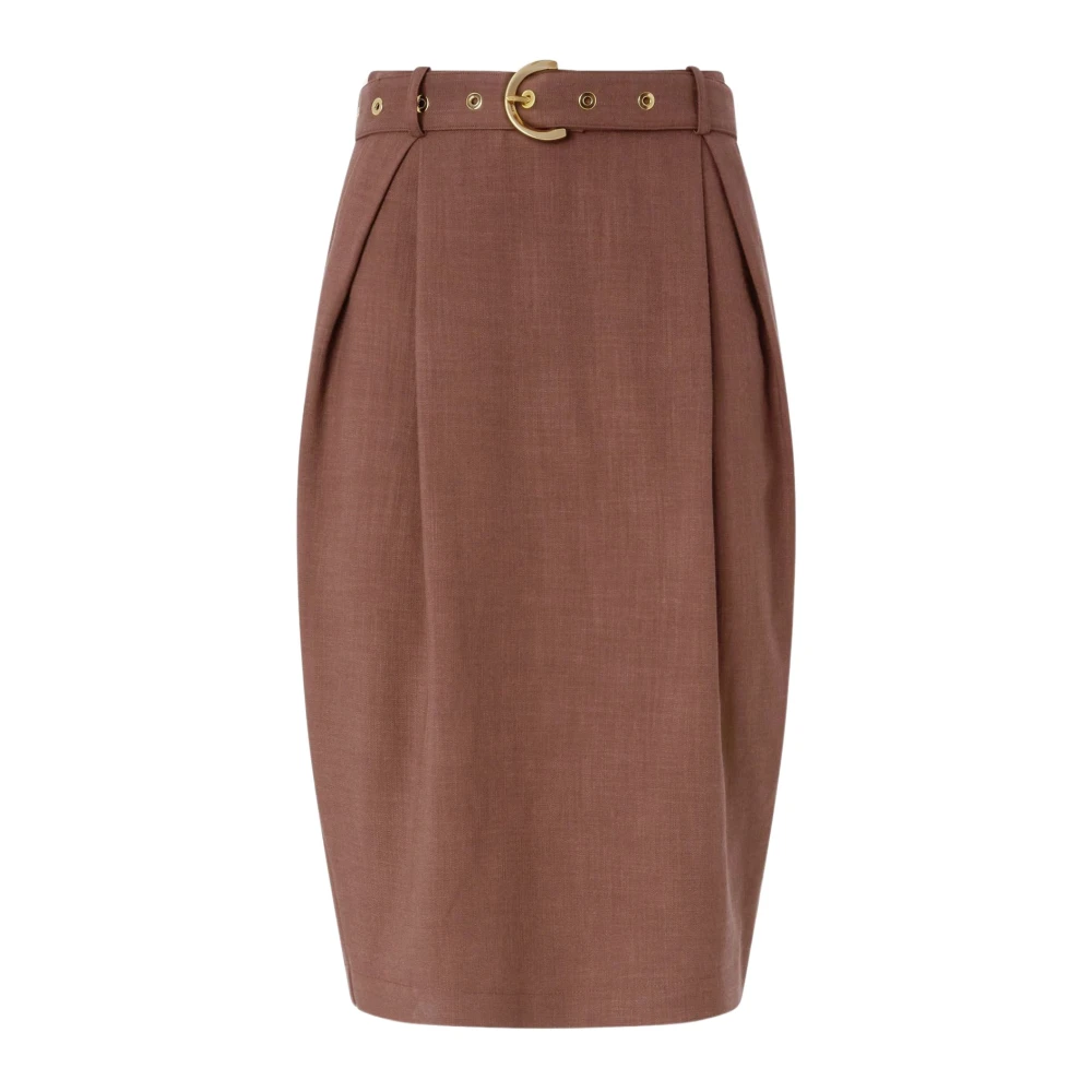 Pinko Women's Brown Pencil Skirts, 2XS, Edwena Gonna Frisottino