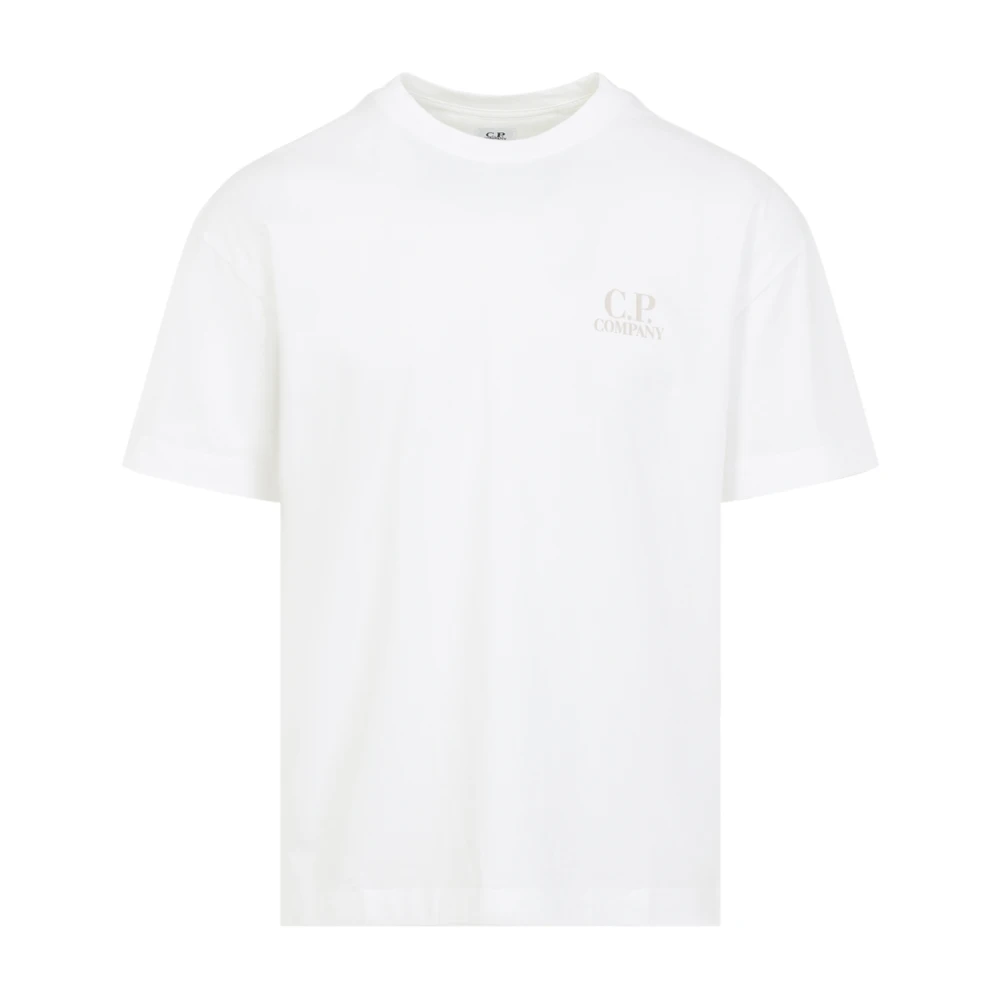 C.p. Company Men's White T-Shirts, 2XL, Jersey Logo T-Shirt