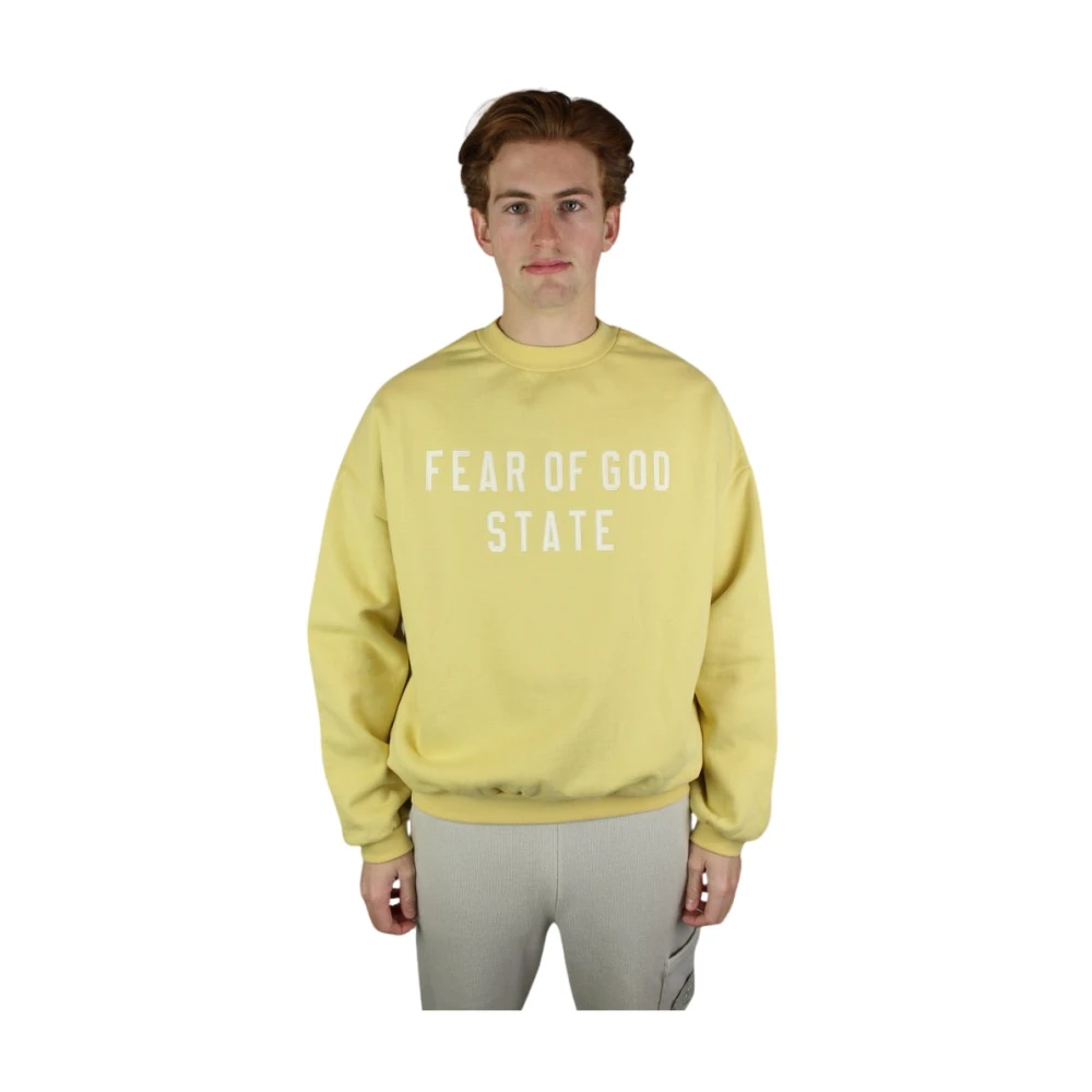 Fear Of God Luxe Amber Heavy Fleece Crewneck Yellow Heren