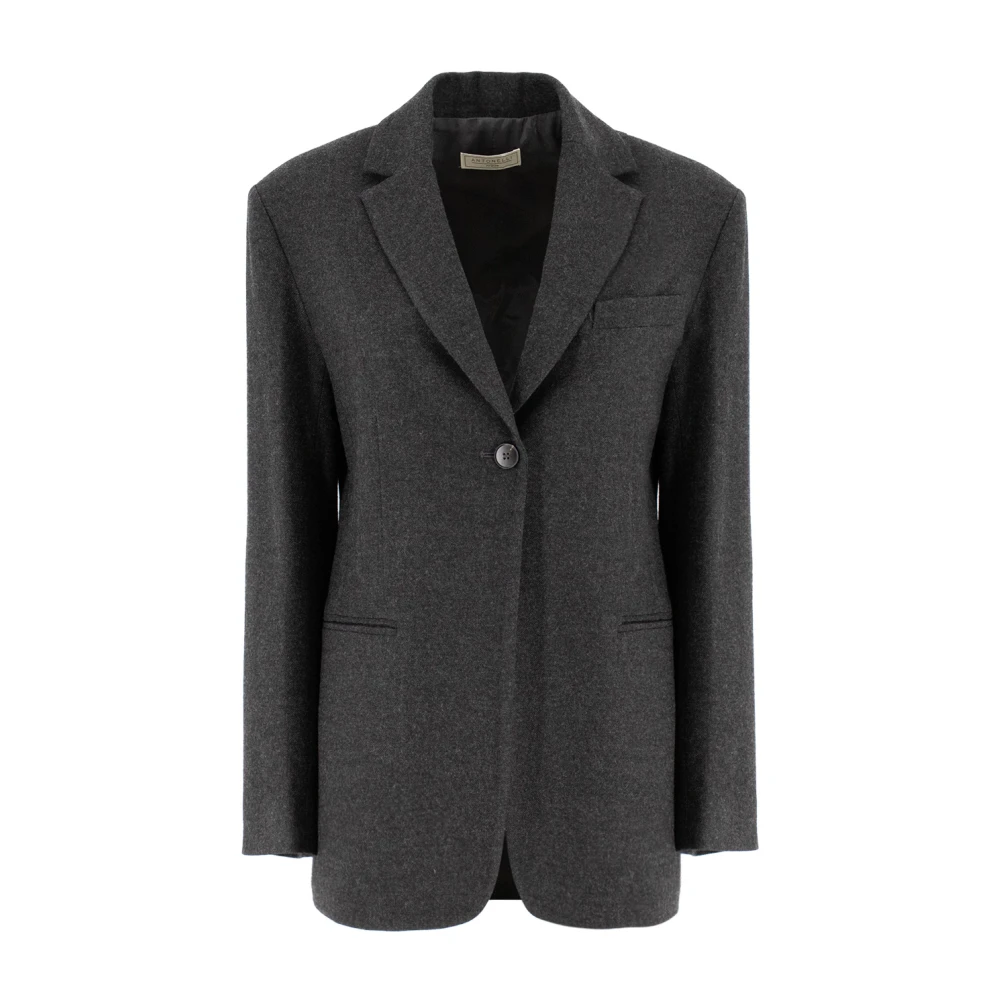 Antonelli Firenze Elegante Op Maat Gemaakte Melange Jas Gray Dames