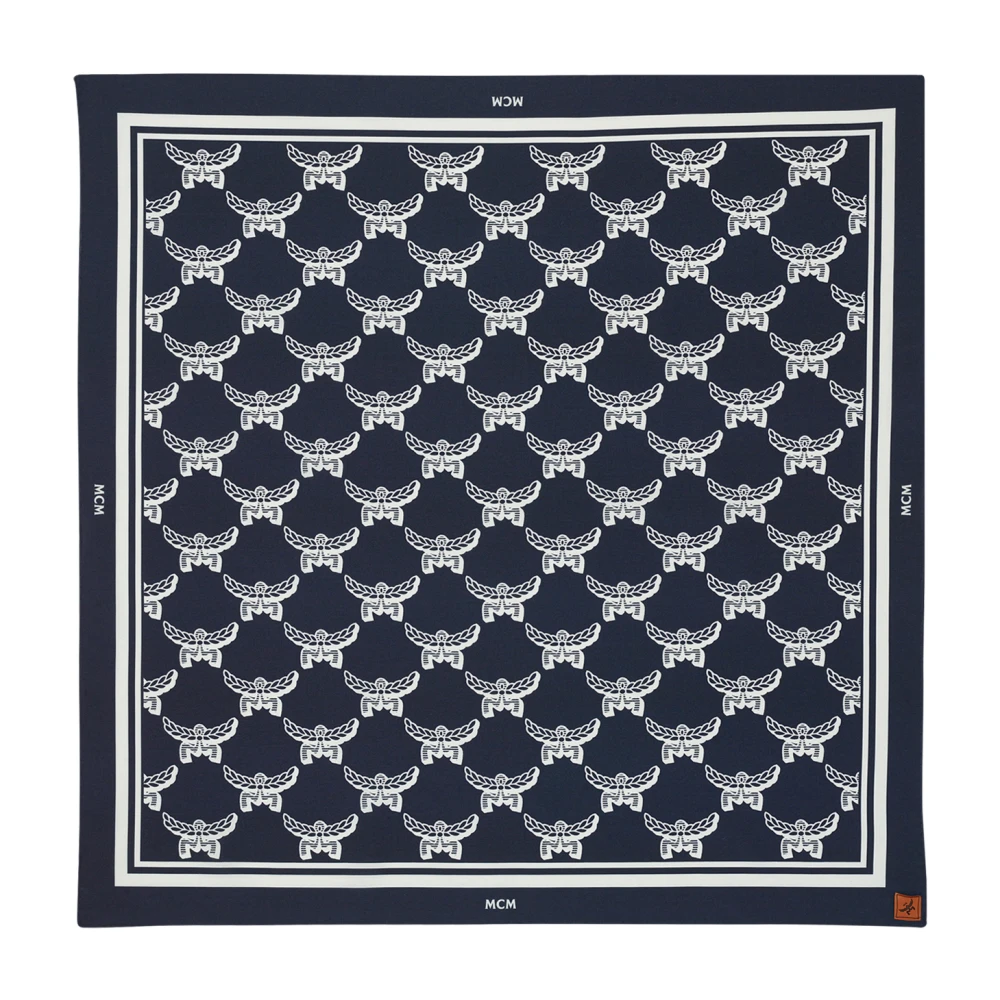 MCM Bandana-sjaal met Lauretos-monogram Blue Unisex