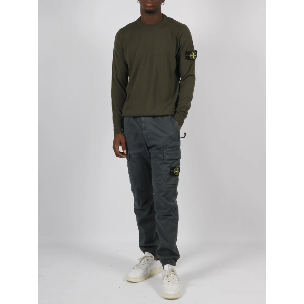 Stone Island Merino Wol Trui Green Heren