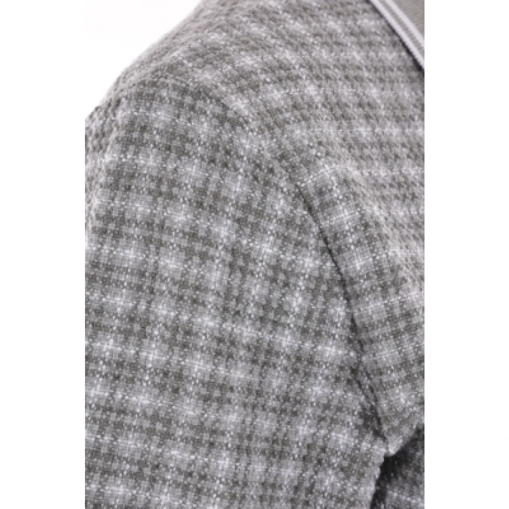 Thom Browne Geruite Katoenen Poloshirt met Logo Detail Gray Dames