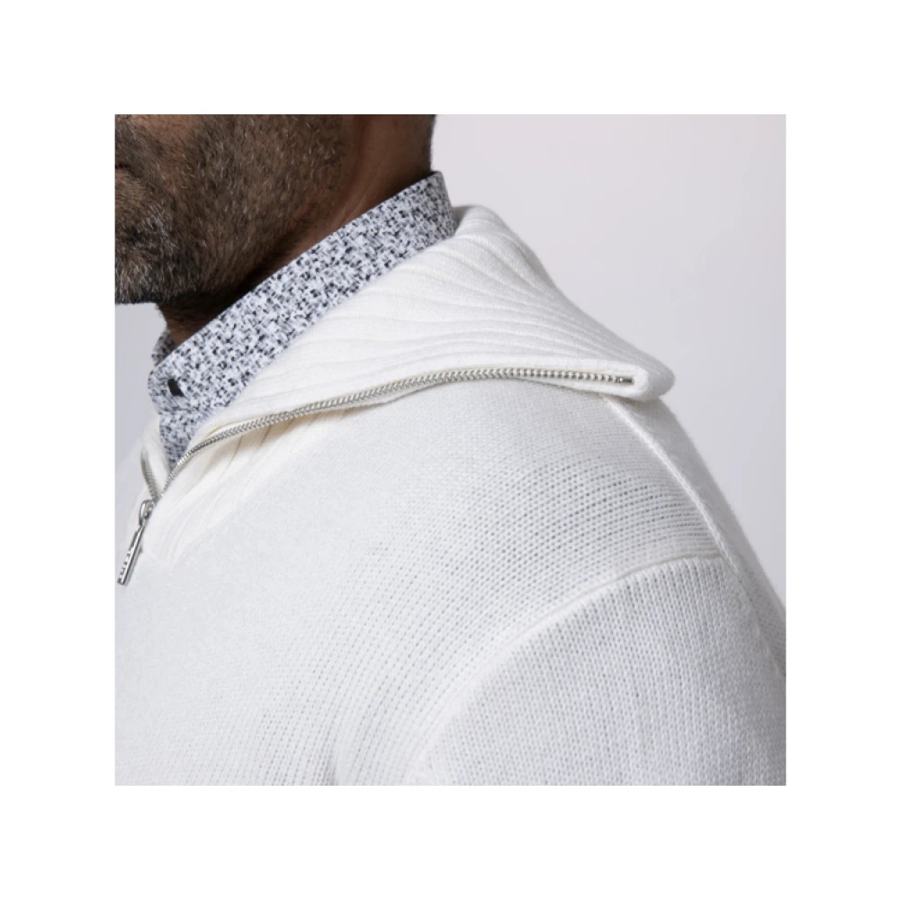 Karl Lagerfeld Off-white pullover met ritssluiting White Heren