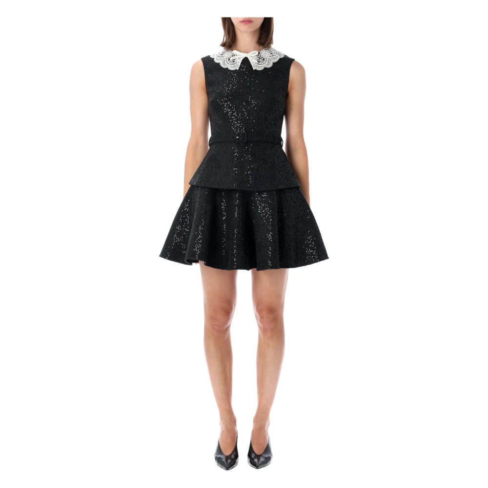 Self Portrait , Party Dresses, Female, Black, Xs, Sequin Boucle Mini Dress - Image 3
