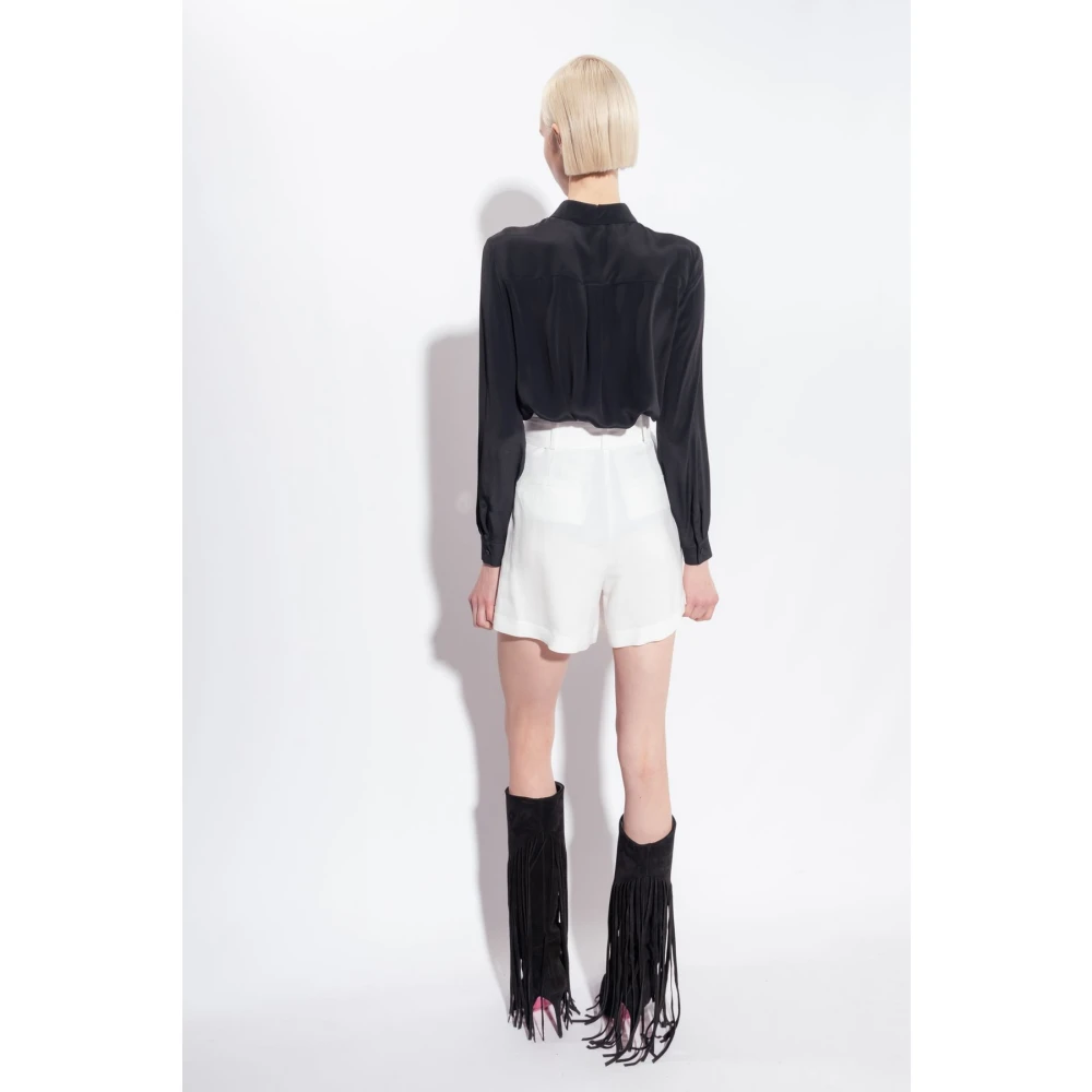 pinko Nora Crepe de Chine Shirt met Opgezette Zakken Black Dames