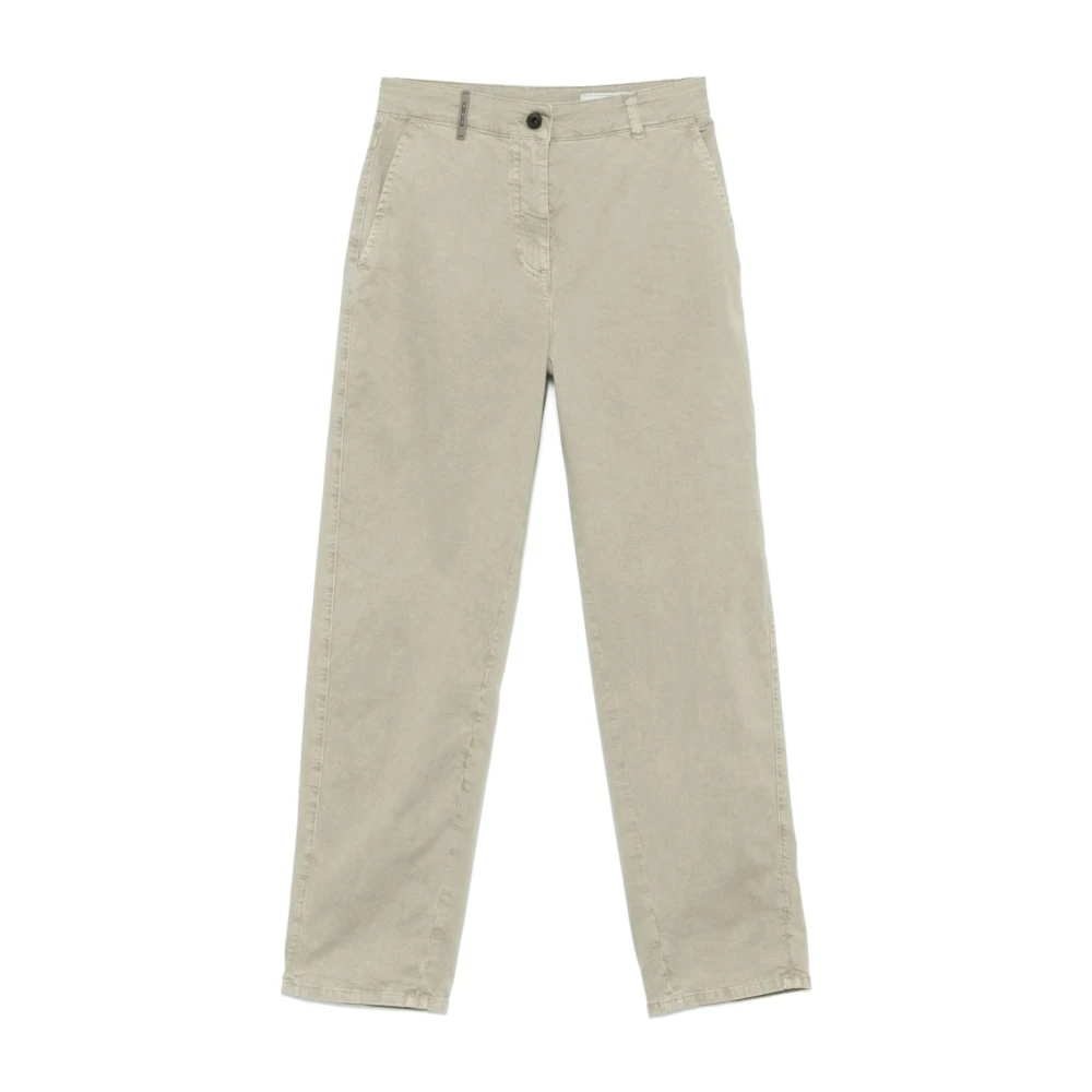 PESERICO Salie Groene Tapered Broek Green Dames