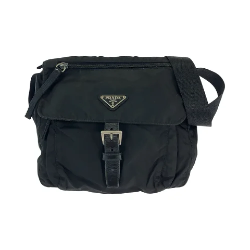 Prada Vintage Pre-owned Canvas crossbody-bags Black Dames