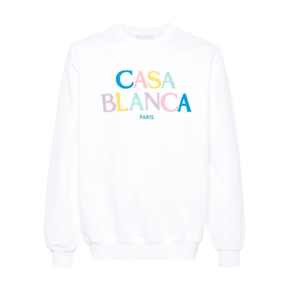 Casablanca Witte Katoenen Sweatshirt met Geborduurd Logo White Heren