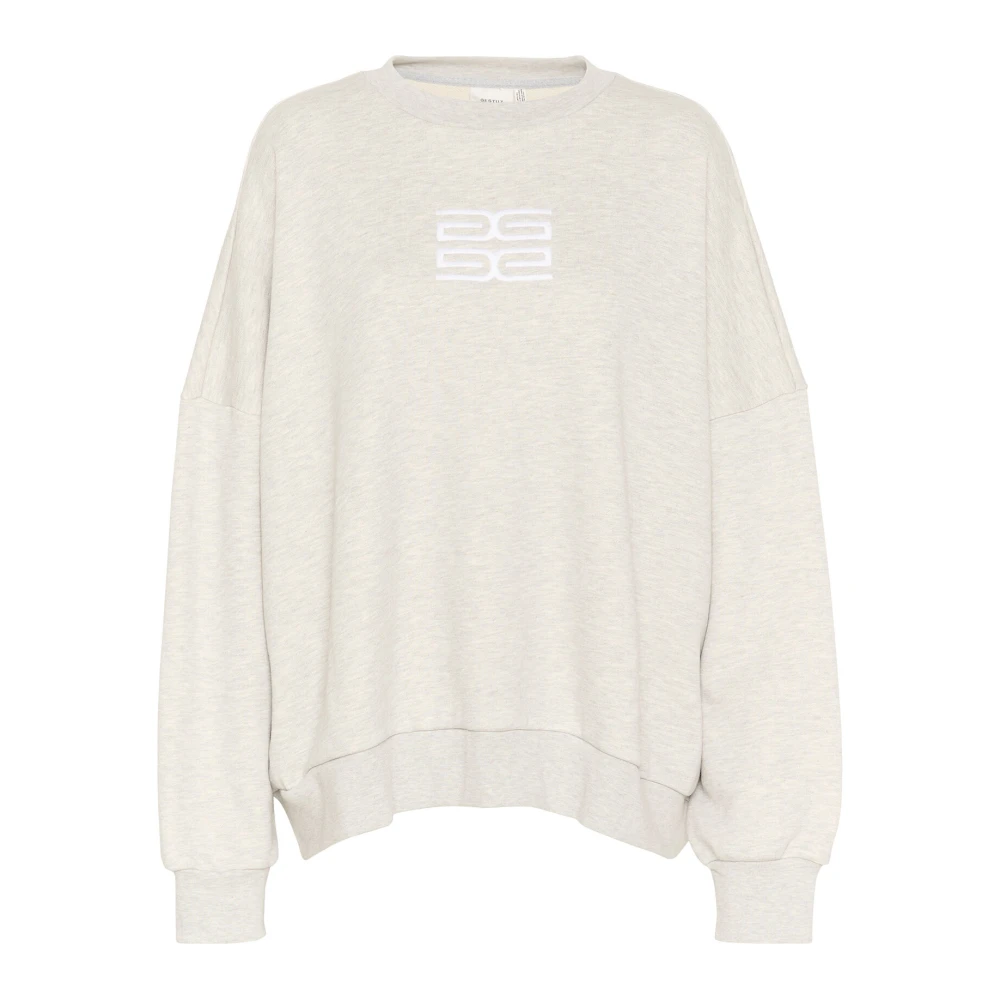 Gestuz Oversized Sweatshirt Ljusgrå Melange Beige, Dam