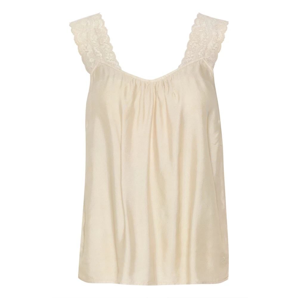 Cream Sleeveless Tops Beige Dames