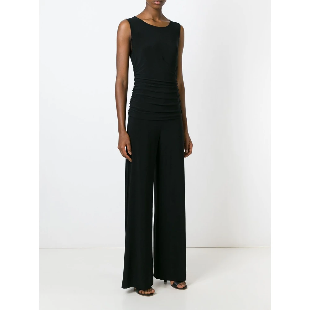 Norma Kamali Zwarte Mouwloze Jumpsuit Black Dames