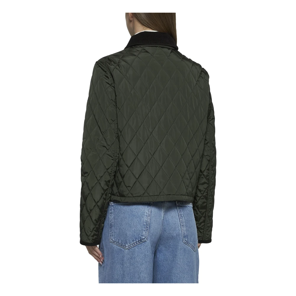 Burberry Diamantgestikt Gewatteerd Jack Green Dames