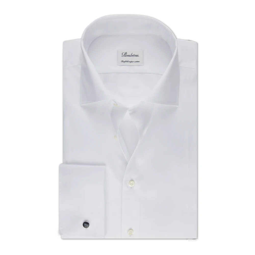 Stenströms Men's White Slimline French Cuff Shirt - Formal Shirts - 4XL - Shirts
