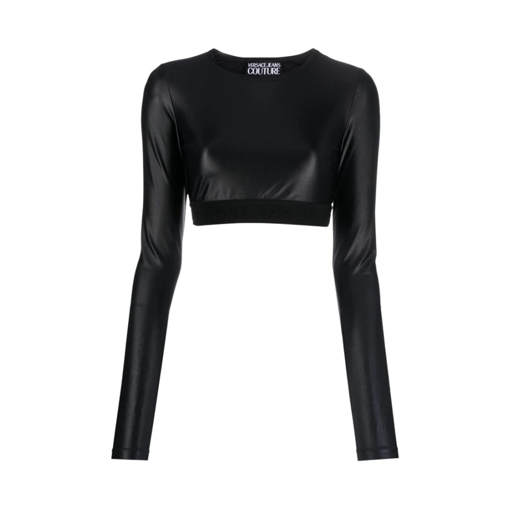Versace Jeans Couture Logo-underband Crop Top Black Dames