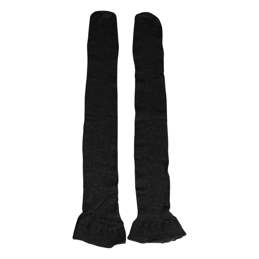Dolce & Gabbana Dark Gray Wool Over Calf Long Women Accessory Socks - S - Image 2