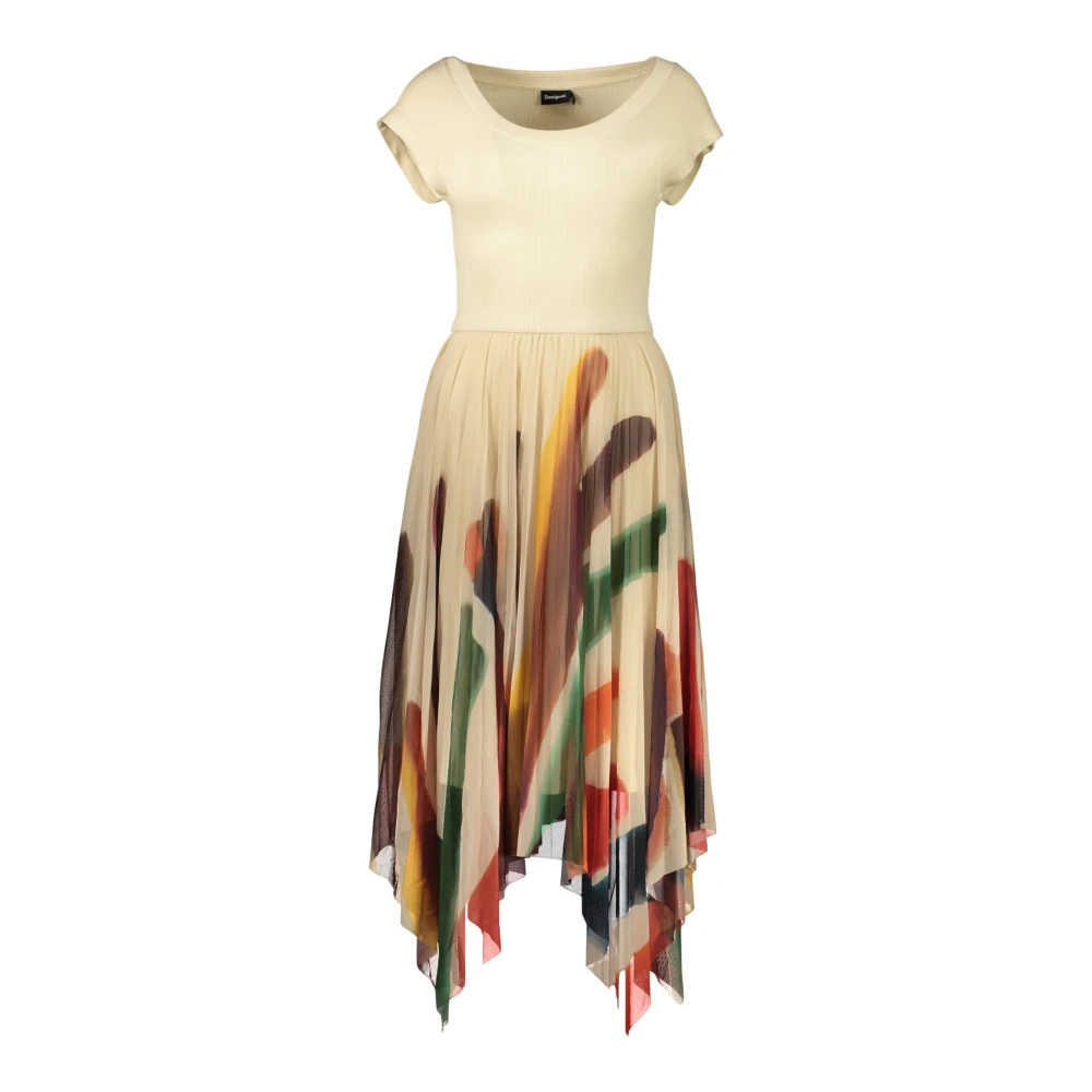 Desigual , Midi Dresses, Female, Multicolor, Xs, Vest Brushes Lacroix