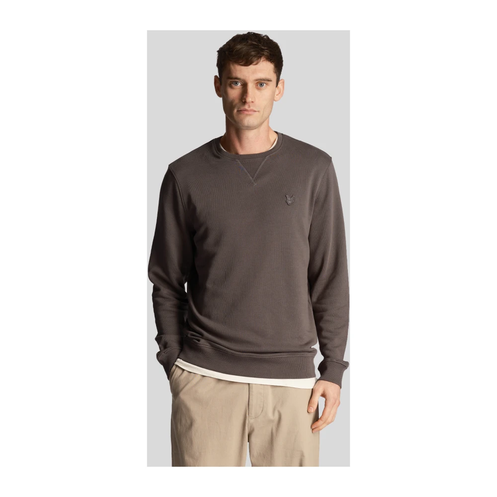 Lyle & Scott Tonal Eagle Crew Neck Sweatshirt Gray Heren