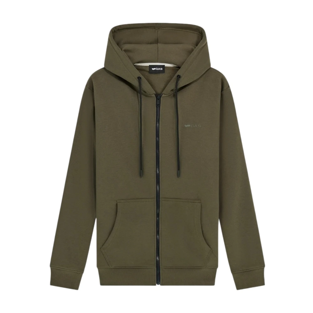 GAS Dragkedja Hoodie Green, Herr