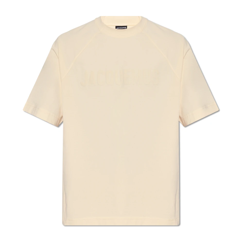Jacquemus Typo T-shirt met logo Beige Heren