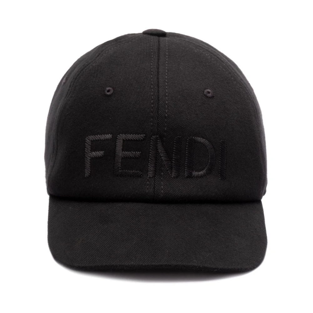 Fendi Black Hats & Caps, Male, One Size, Adjustable Strap Curved Peak Hat