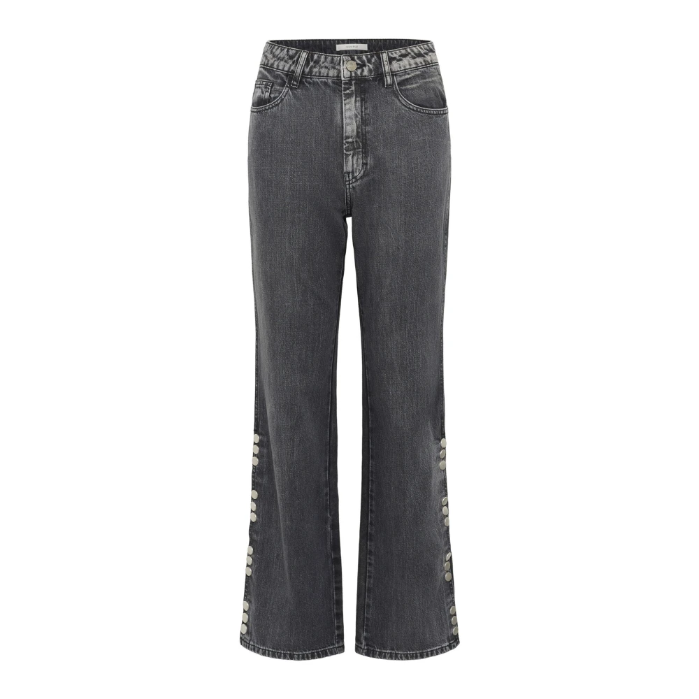 Gestuz High Waist Straight Jeans Gray Dames