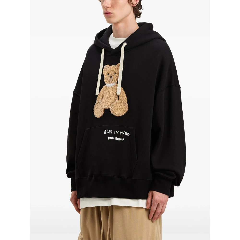 Palm Angels Zwarte Bear Mind Hoody Black Heren