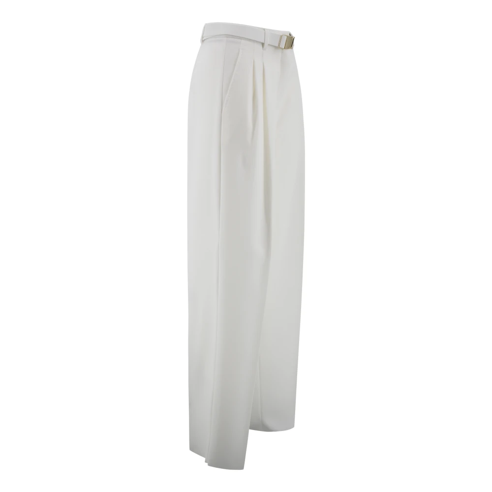 Max Mara Studio Witte Cady Broek met Franse Zakken White Dames