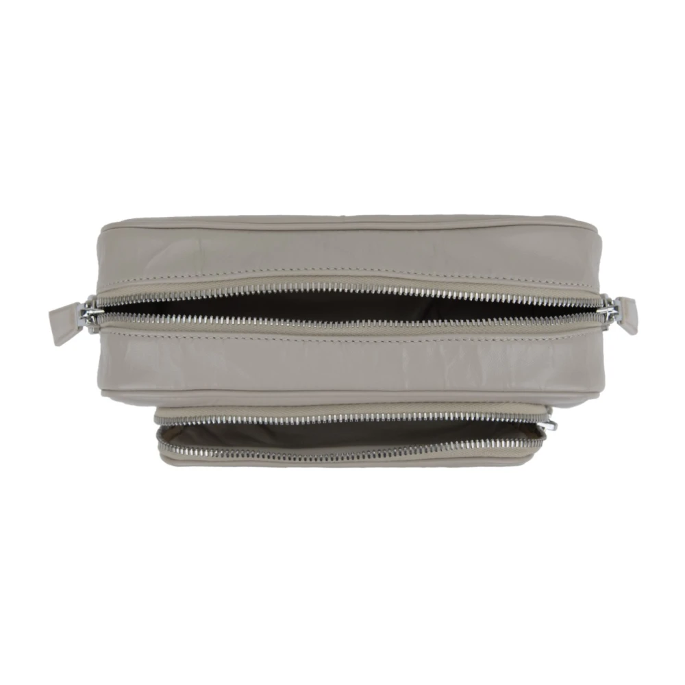 Prada Leren Schoudertas met Rits Beige Dames