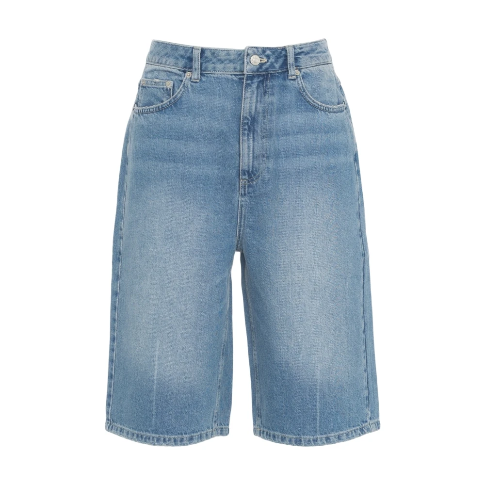 Birgitte Herskind Blauwe Denim Bermuda Shorts Stijlvolle Finish Blue Dames