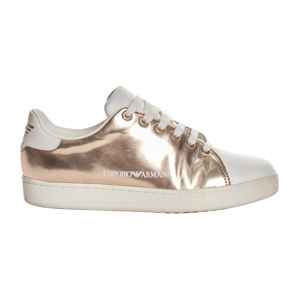 Emporio Armani Moderne Metallic Sneakers Dames Schoenen Geel