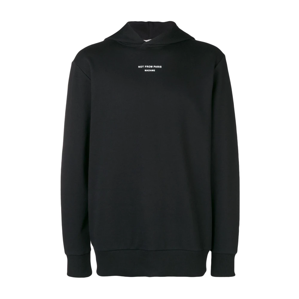 Drole de Monsieur Zwarte hoodie trui met print Black Heren