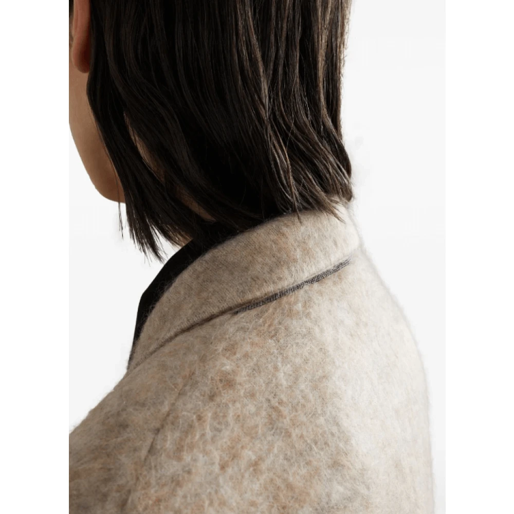 BRUNELLO CUCINELLI Monili Ketting Detail Blazer Brown Dames