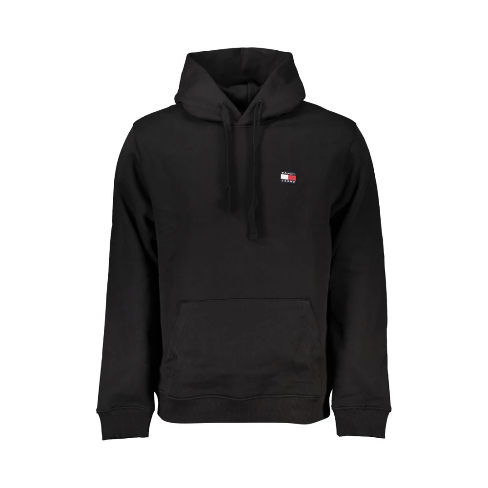 Tommy Hilfiger Katoenen Hoodie met Fleece Voering Black Heren
