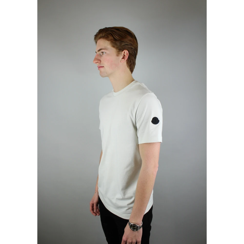 Moncler Logo T-shirt in Beige Heren
