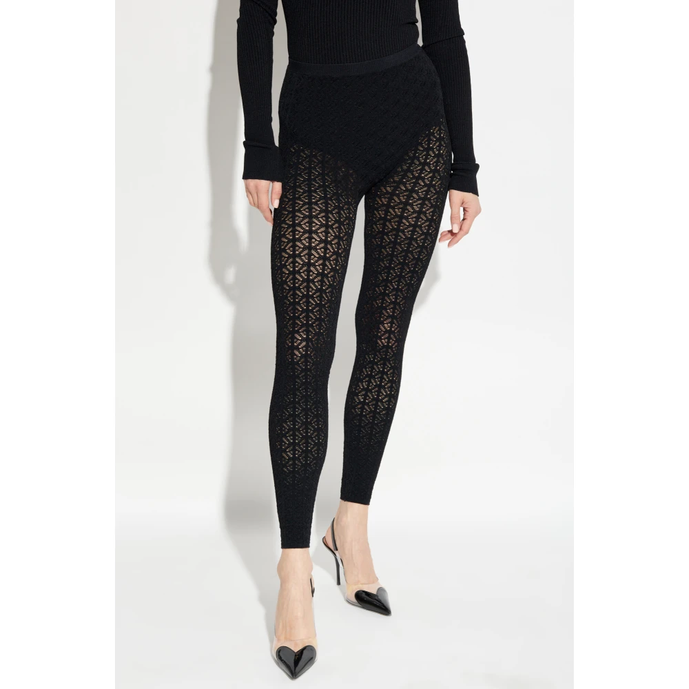 Alaïa Geribbelde broek Black Dames