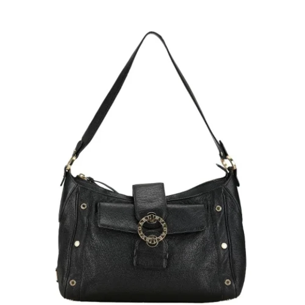 Bvlgari Vintage Pre-owned Leather shoulder-bags Black Dames