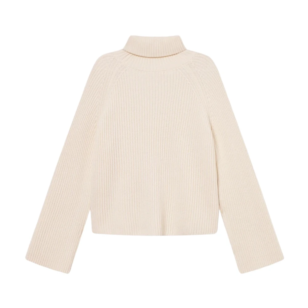 Mark Kenly Domino Tan Chunky Merino Woltrui met Knoopdetail White Dames