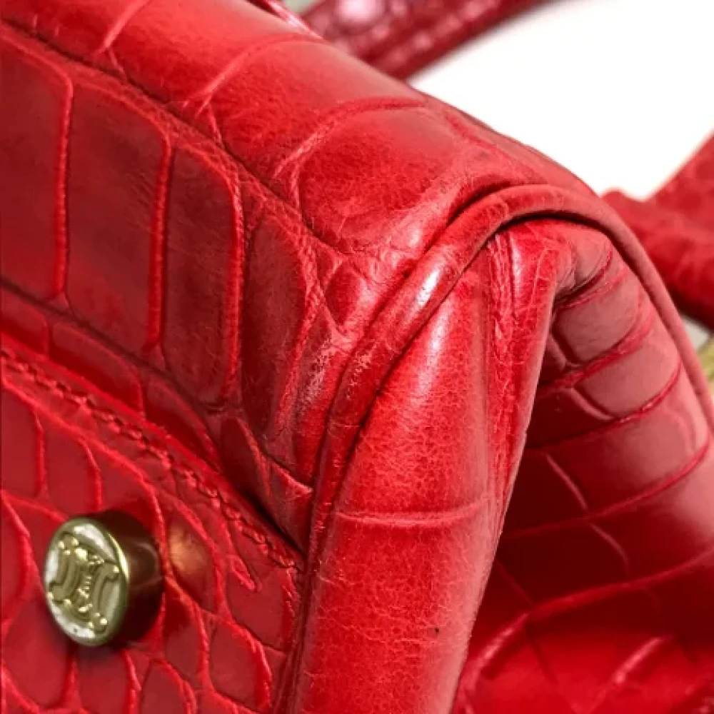 Celine Vintage Pre-owned Leather handbags Red Dames