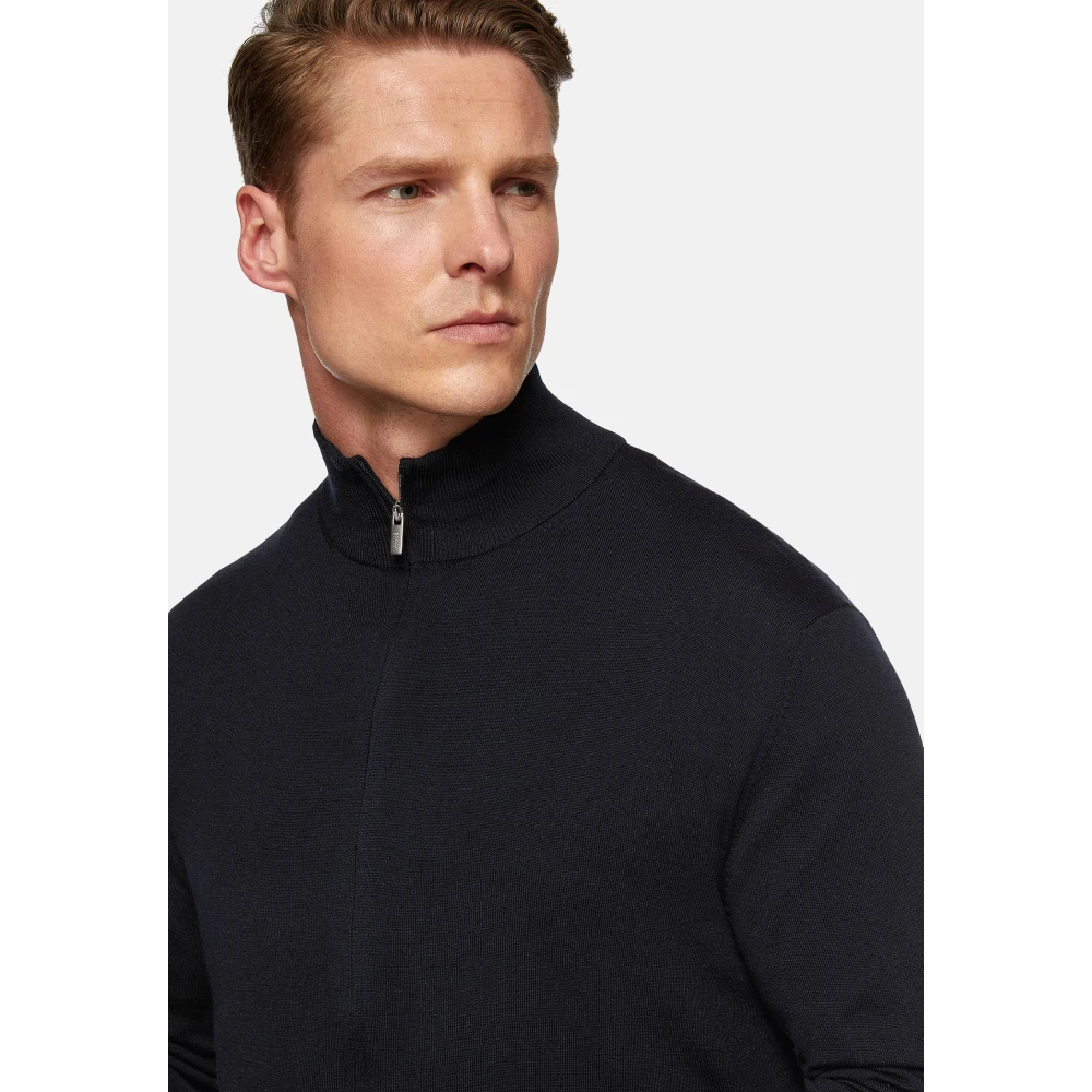 Boggi Milano Full-Zip Jumper Blue Heren