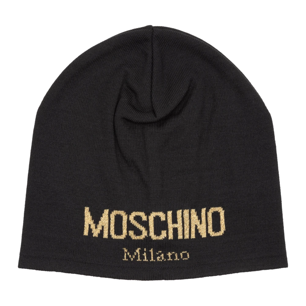 Moschino Effen Logo Beanie Black Dames