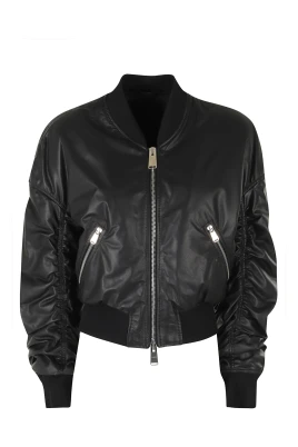 Oversized Nappa Leather Bomber Jacket