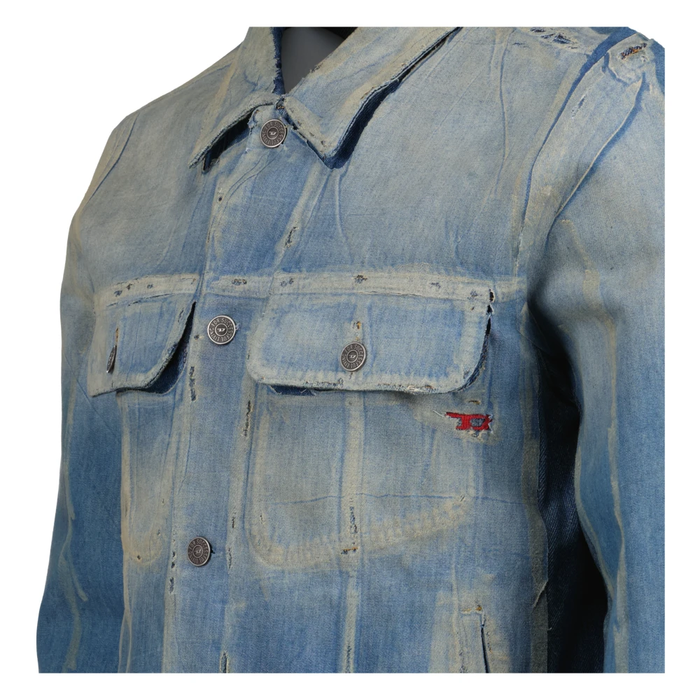 Diesel Denim Jack Klassiek Blauw Mannen Blue Heren