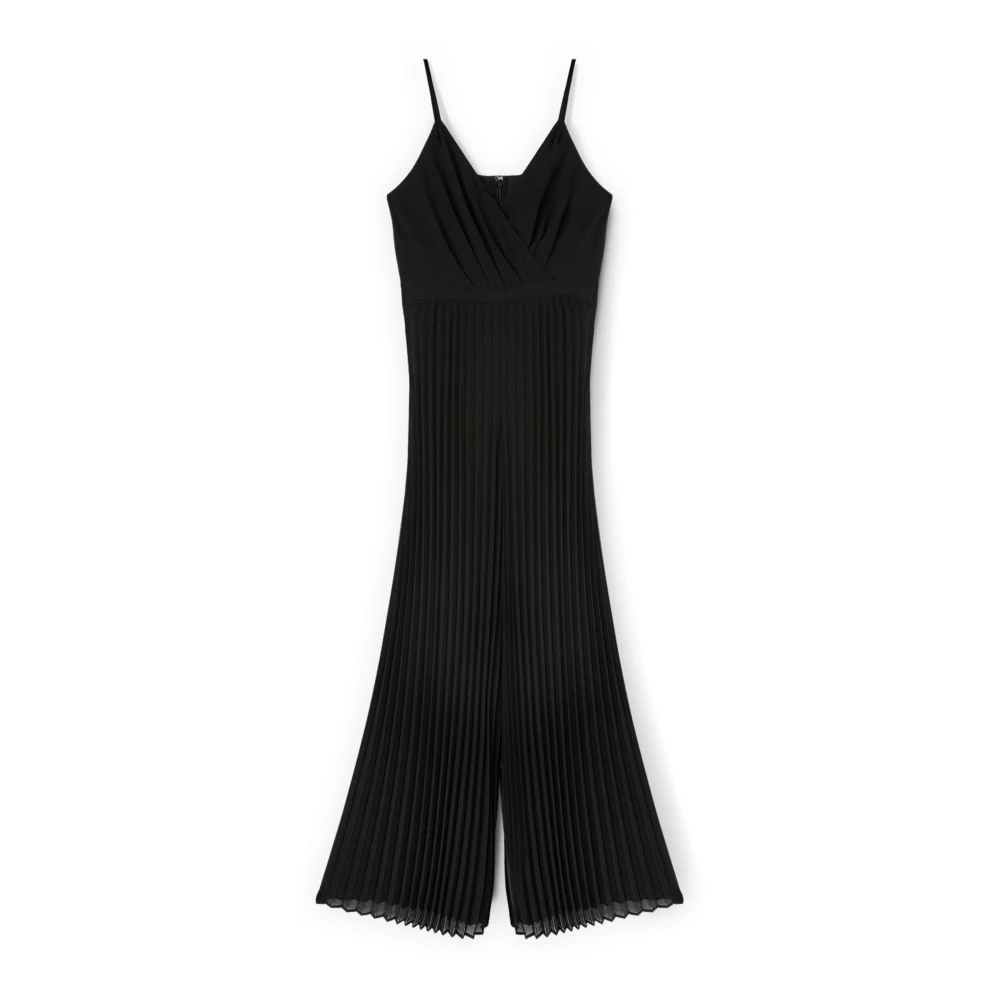 Motivi Mujer Negro - Mono Largo Plisado En Georgette - Jumpsuits & Playsuits - L