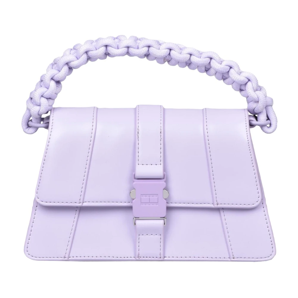 Tommy Jeans Stijlvolle Crossover Tas met Gespsluiting Purple Dames