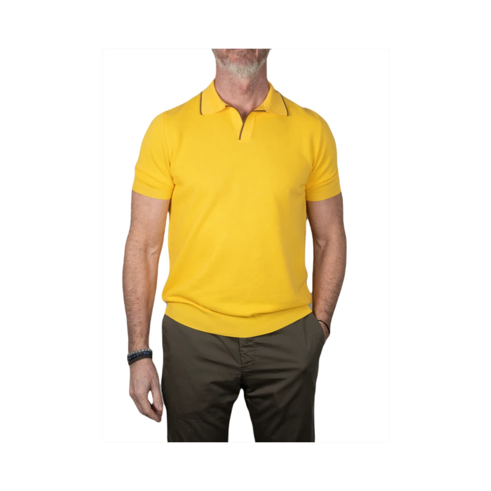 Gran Sasso Polo Shirts Yellow Heren