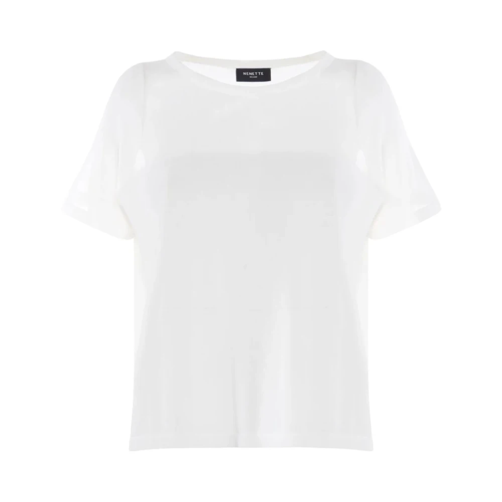 Nenette Donna Bianco - Top In Maglia Velata Con Scollo A Barca - Tops - Xs
