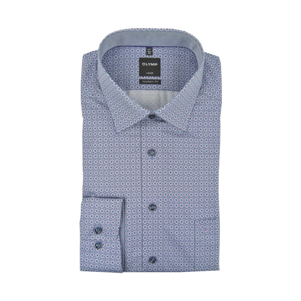 Olymp Casual overhemd lange mouwen paars Blue Heren